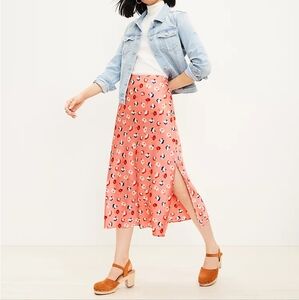 Loft Daisy Midi Skirt | M | Pink Floral